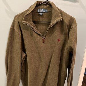 Olive Green Ralph Lauren Polo 1/4 Zip Sweater
